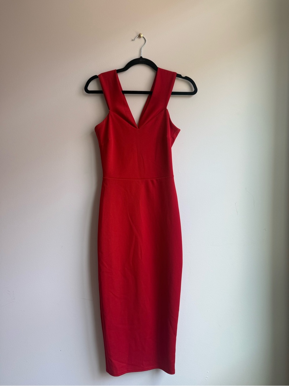 ASOS Red V-Neck Midi Dress